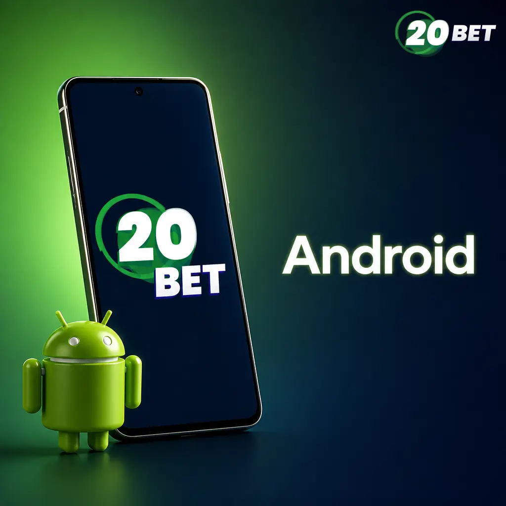 Logo Android a návod na stažení a instalaci APK aplikace 20bet pro mobilní zařízení se systémem Android