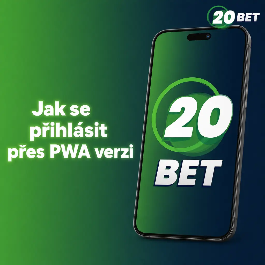 Přihlášení do účtu 20bet přes PWA verzi – zadání e-mailu, hesla a potvrzení tlačítkem Log In