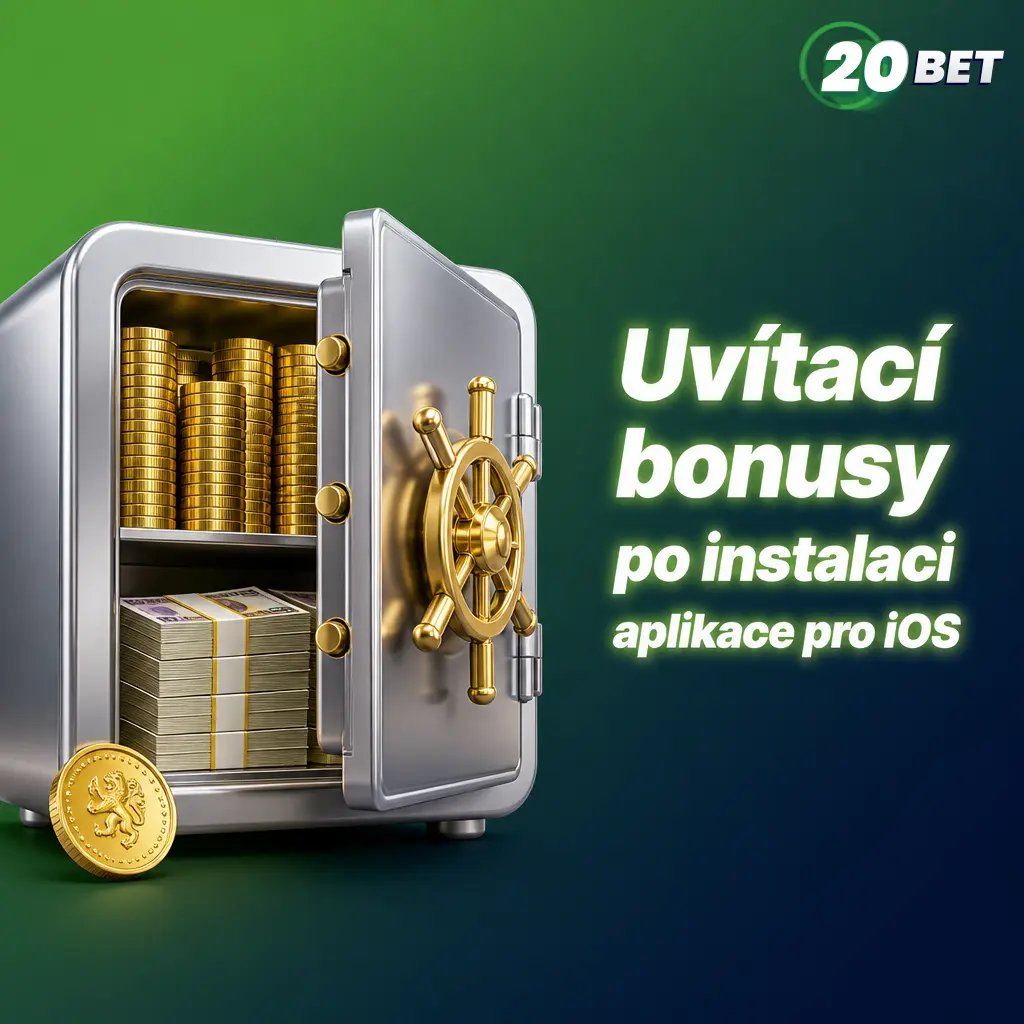 Uvítací bonusy po instalaci iOS aplikace: sportovní bonus 100 % do 2 500 Kč a casino bonus 100 % do 3 000 Kč s free spiny