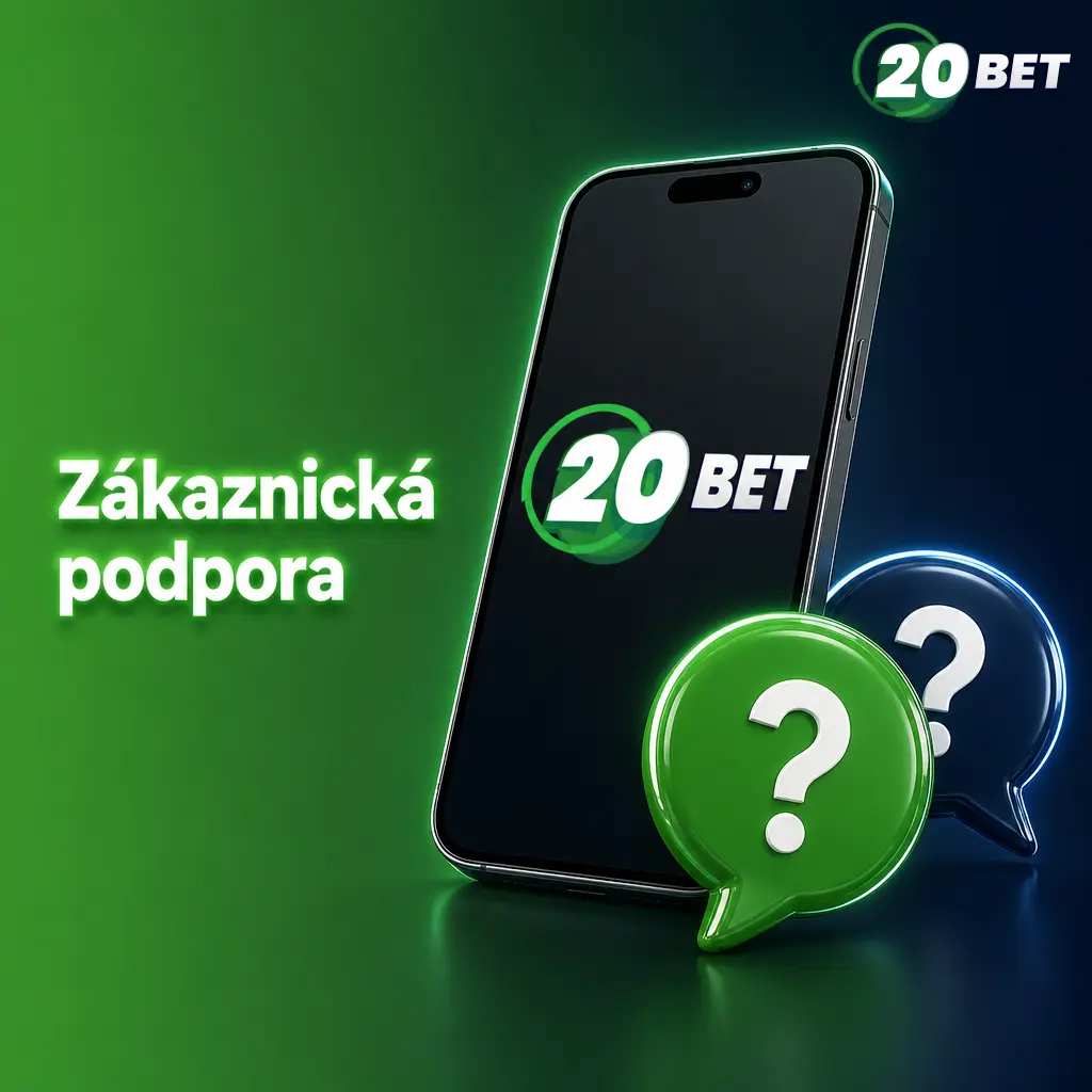 Zákaznická podpora 20bet: live chat 24/7 v aplikaci, e-mail support@20bet.com a sekce FAQ