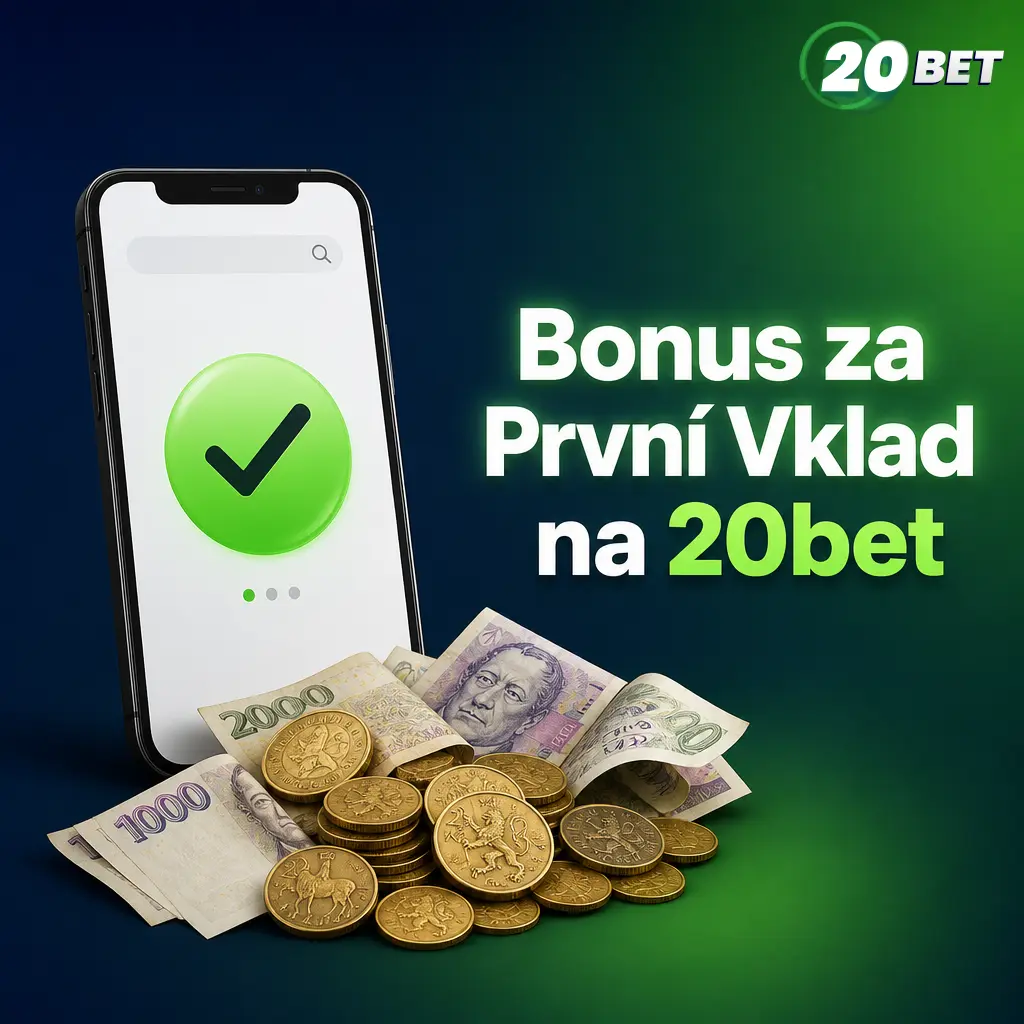 Bonus za první vklad na 20bet: 100 % až 2 500 Kč na sport nebo 3 000 Kč a 120 free spinů do casina