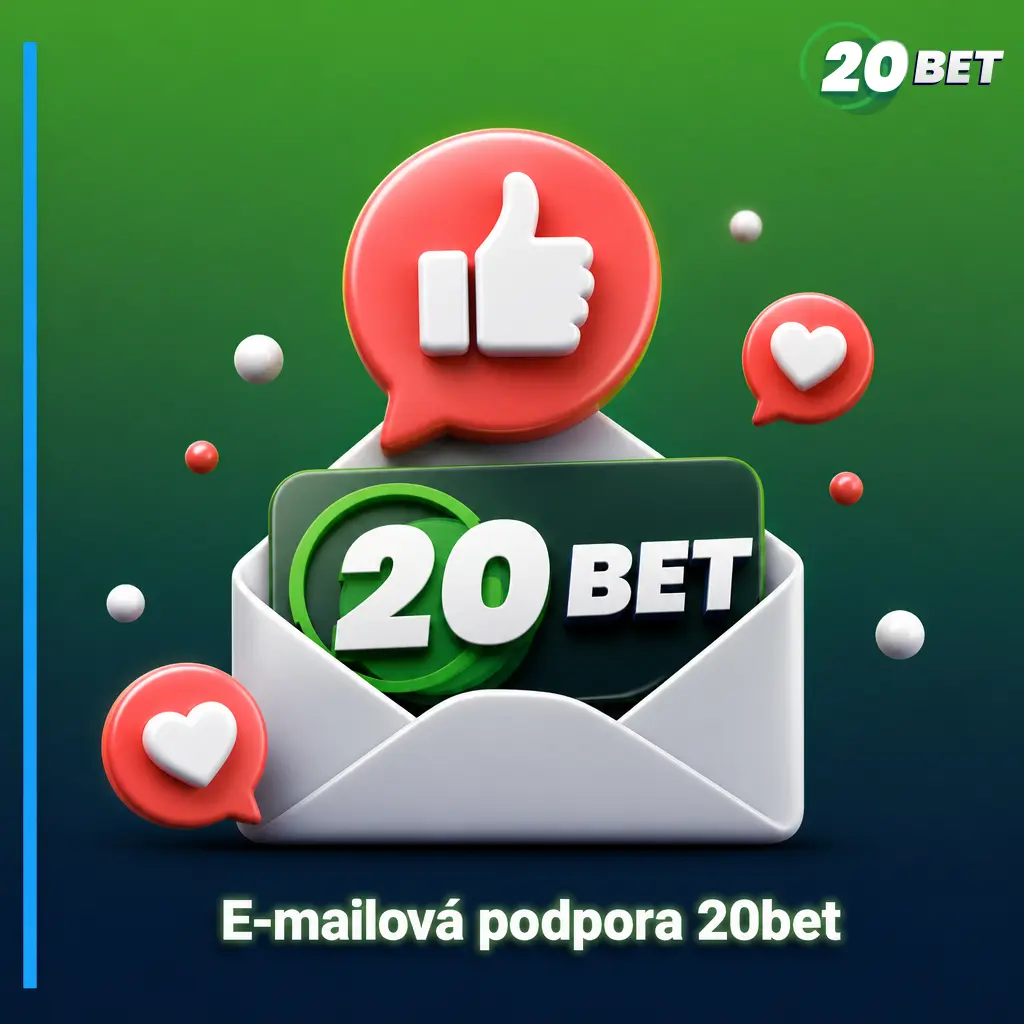 E-mailová podpora 20bet pro řešení dotazů ohledně ověření, plateb a technických problémů s odpovědí do 24–48 hodin.
