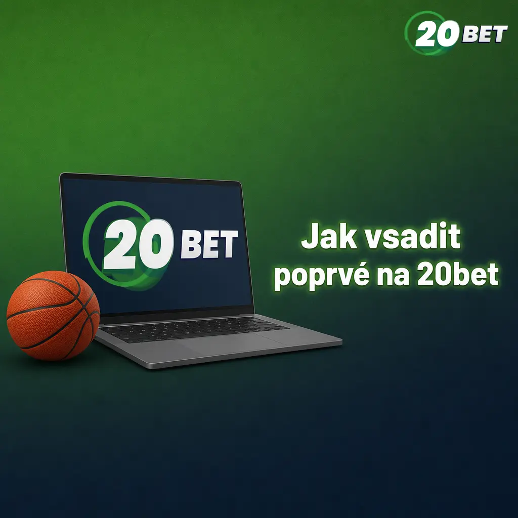 Návod na 20bet: přihlášení, výběr sportu a zápasu, volba kurzu, zadání vkladu a potvrzení sázky.
