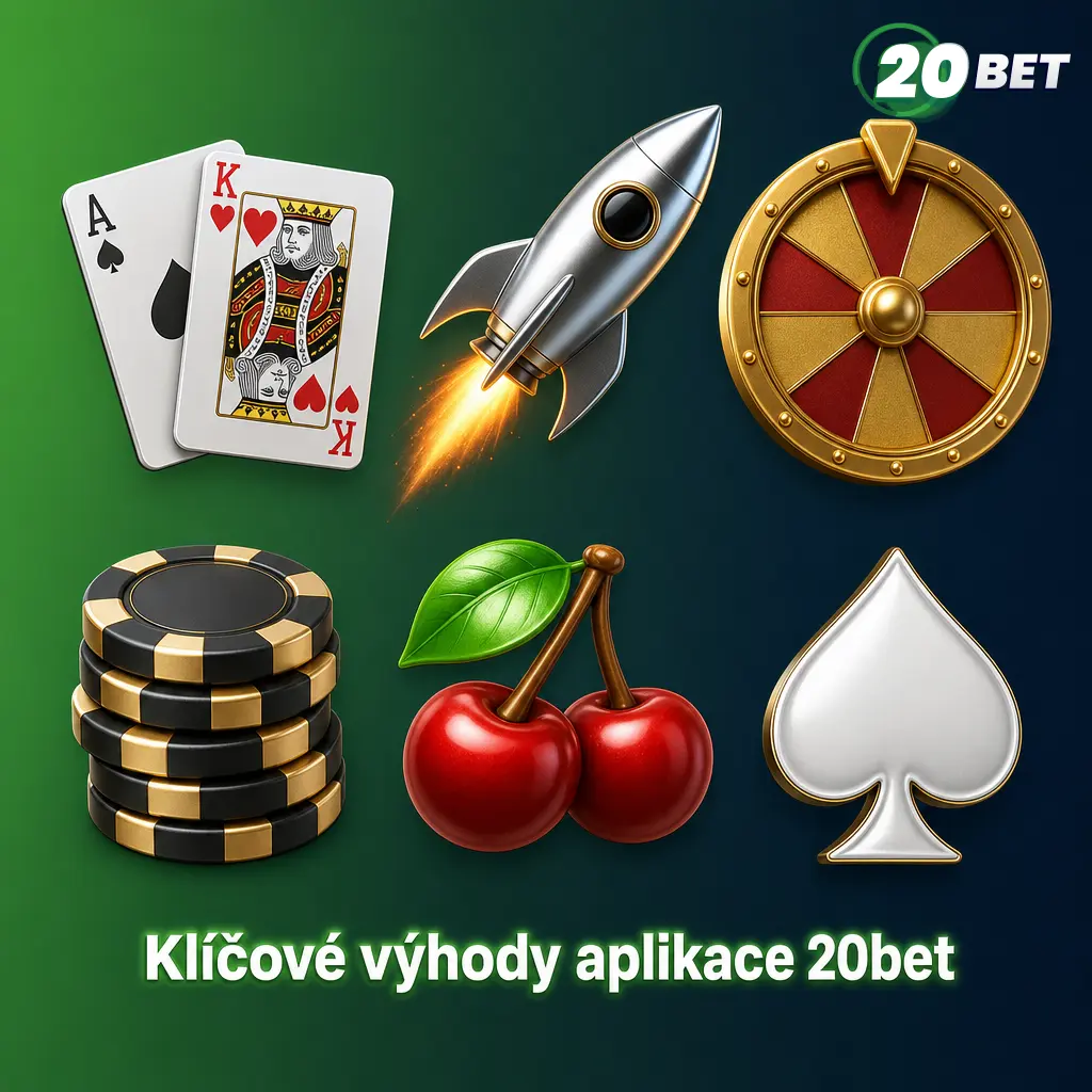 Aplikace 20bet s licencí Curaçao, podporou CZK, přes 4000 her a sázením na sport
