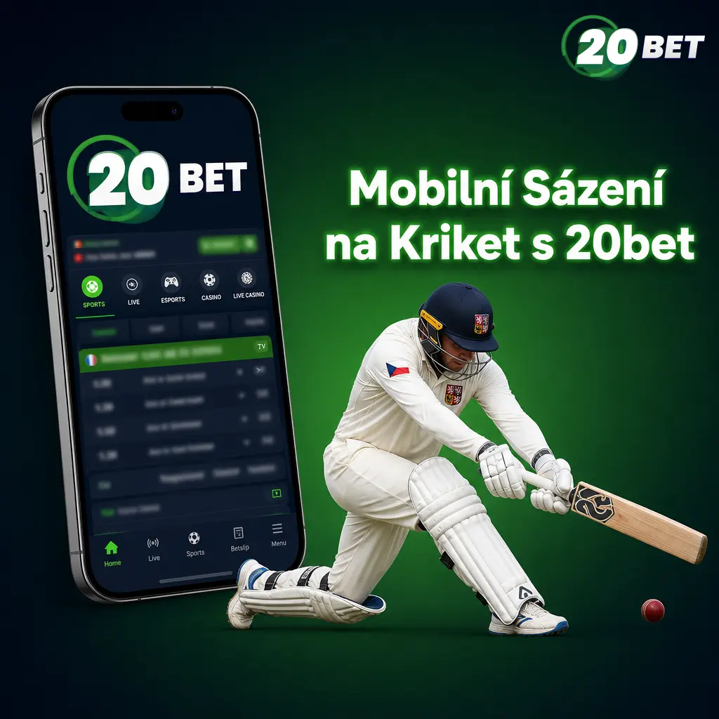 Mobilní aplikace 20bet pro sázení na kriket – živé kurzy IPL, T20 World Cup a Ashes na Android i iOS