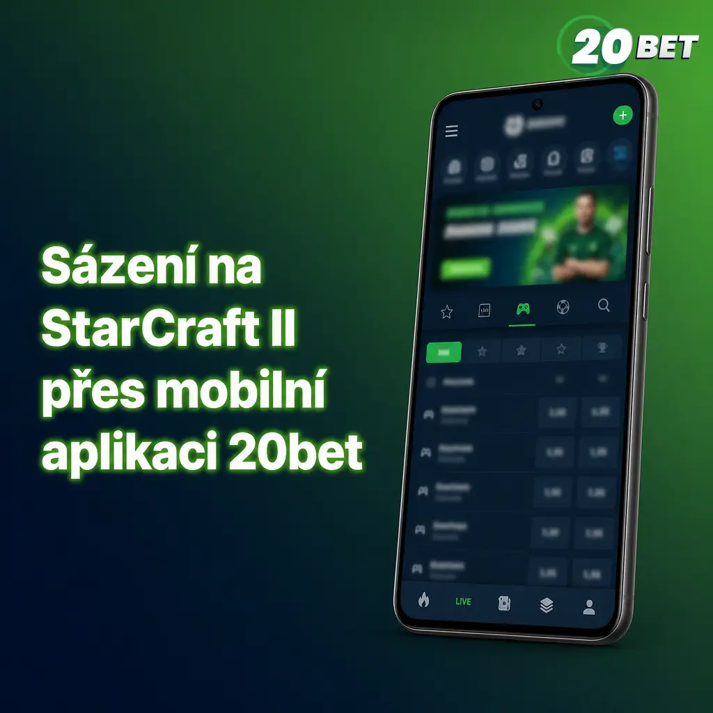 Sázení na StarCraft II přes mobilní aplikaci 20bet s živými kurzy pro Android i iOS